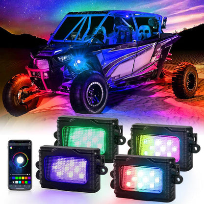 Magic Dream couleur RGB LED éclairages de soubassement Kit avec Bluetooth commande par application, Multicolor Chasing Neon