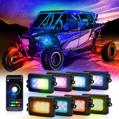 Magic Dream couleur RGB LED éclairages de soubassement Kit avec Bluetooth commande par application, Multicolor Chasing Neon