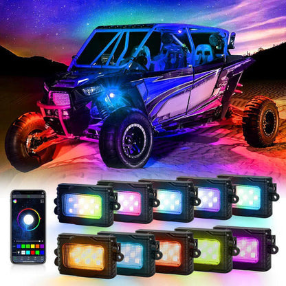 Magic Dream couleur RGB LED éclairages de soubassement Kit avec Bluetooth commande par application, Multicolor Chasing Neon