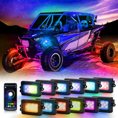 Magic Dream couleur RGB LED éclairages de soubassement Kit avec Bluetooth commande par application, Multicolor Chasing Neon