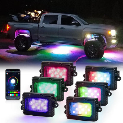 Magic Dream couleur RGB LED éclairages de soubassement Kit avec Bluetooth commande par application, Multicolor Chasing Neon