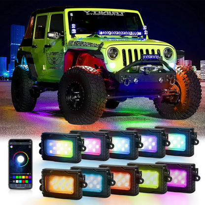 Magic Dream couleur RGB LED éclairages de soubassement Kit avec Bluetooth commande par application, Multicolor Chasing Neon