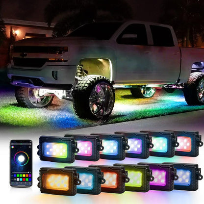 Magic Dream couleur RGB LED éclairages de soubassement Kit avec Bluetooth commande par application, Multicolor Chasing Neon