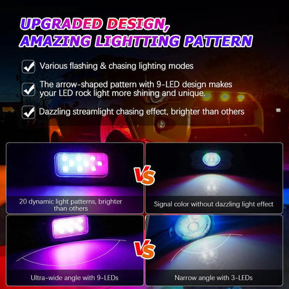 Magic Dream couleur RGB LED éclairages de soubassement Kit avec Bluetooth commande par application, Multicolor Chasing Neon