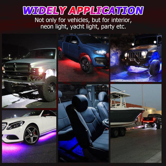 Magic Dream couleur RGB LED éclairages de soubassement Kit avec Bluetooth commande par application, Multicolor Chasing Neon
