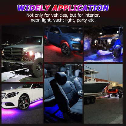 Magic Dream couleur RGB LED éclairages de soubassement Kit avec Bluetooth commande par application, Multicolor Chasing Neon