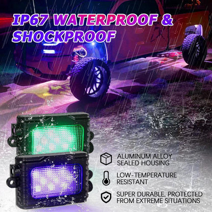 Magic Dream couleur RGB LED éclairages de soubassement Kit avec Bluetooth commande par application, Multicolor Chasing Neon