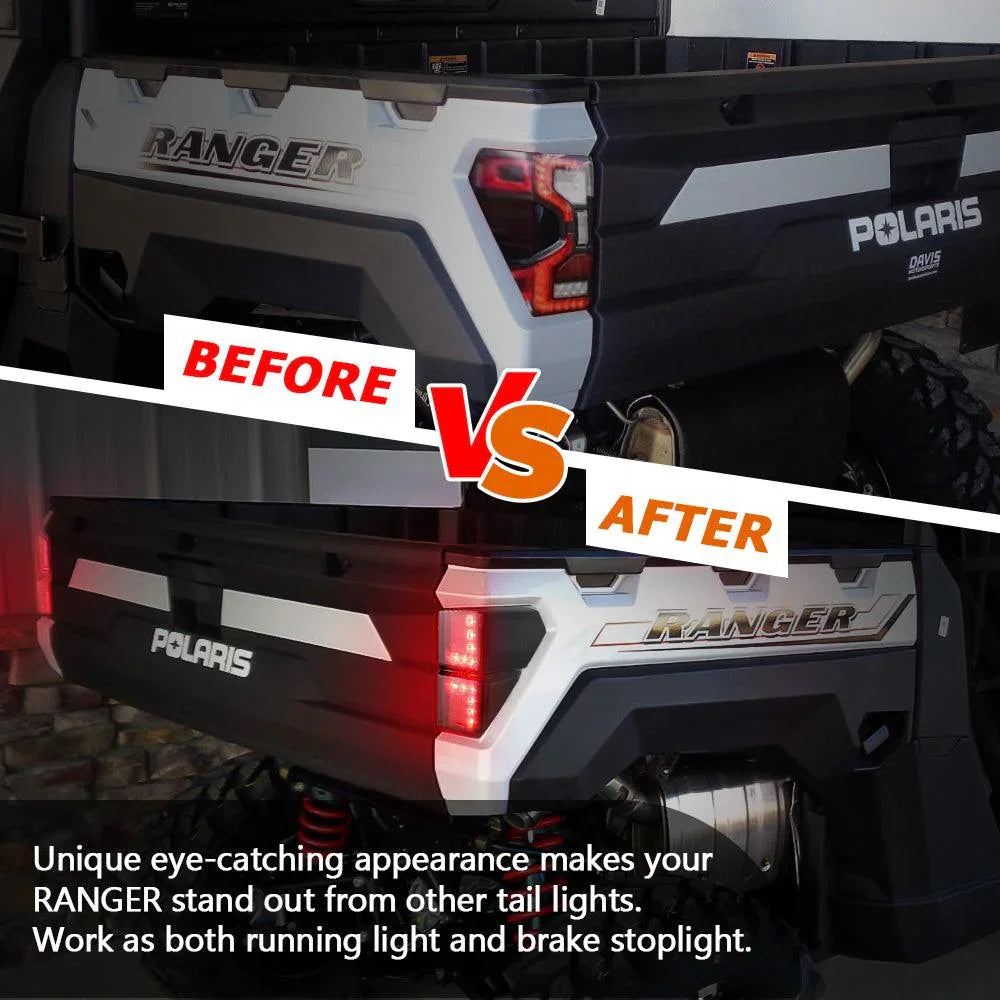 (2pcs/set) Smoked LED Tail Lights Rear Brake Stop Running Lamp pour Polaris Ranger 1000 Models 2018 2019 2020 2021 2022, Rep…