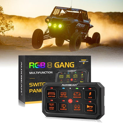 RA80 XL RGB 8 voies panneau de commande pour UTV ATV Side by Sides, Toggle/ Momentary/ Pulsed modes, tout-terrain contrôleur