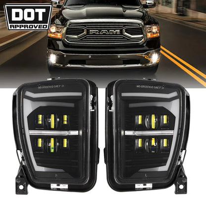 Lot de 2 homologation DOT LED antibrouillards avec DRL pour 2013–2018 Dodge Ram 1500 – NOVADOMIO