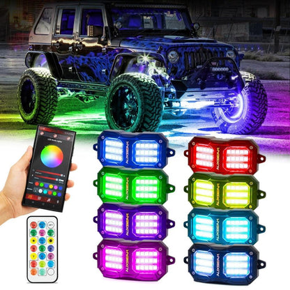 NEW Vibrant série | Upgraded RGB LED éclairages de soubassement Kit Multicolor Neon éclairage sous caisse avec Bluetooth APP