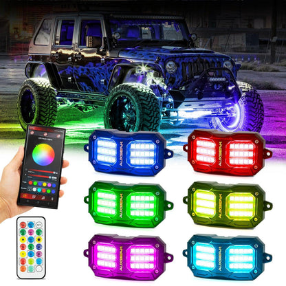 NEW Vibrant série | Upgraded RGB LED éclairages de soubassement Kit Multicolor Neon éclairage sous caisse avec Bluetooth APP