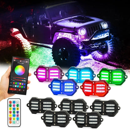NEW Vibrant série | Upgraded RGB LED éclairages de soubassement Kit Multicolor Neon éclairage sous caisse avec Bluetooth APP