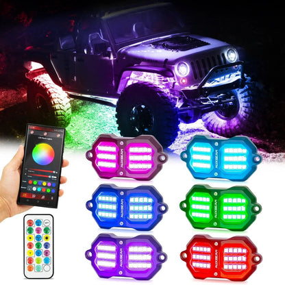 NEW Vibrant série | Upgraded RGB LED éclairages de soubassement Kit Multicolor Neon éclairage sous caisse avec Bluetooth APP