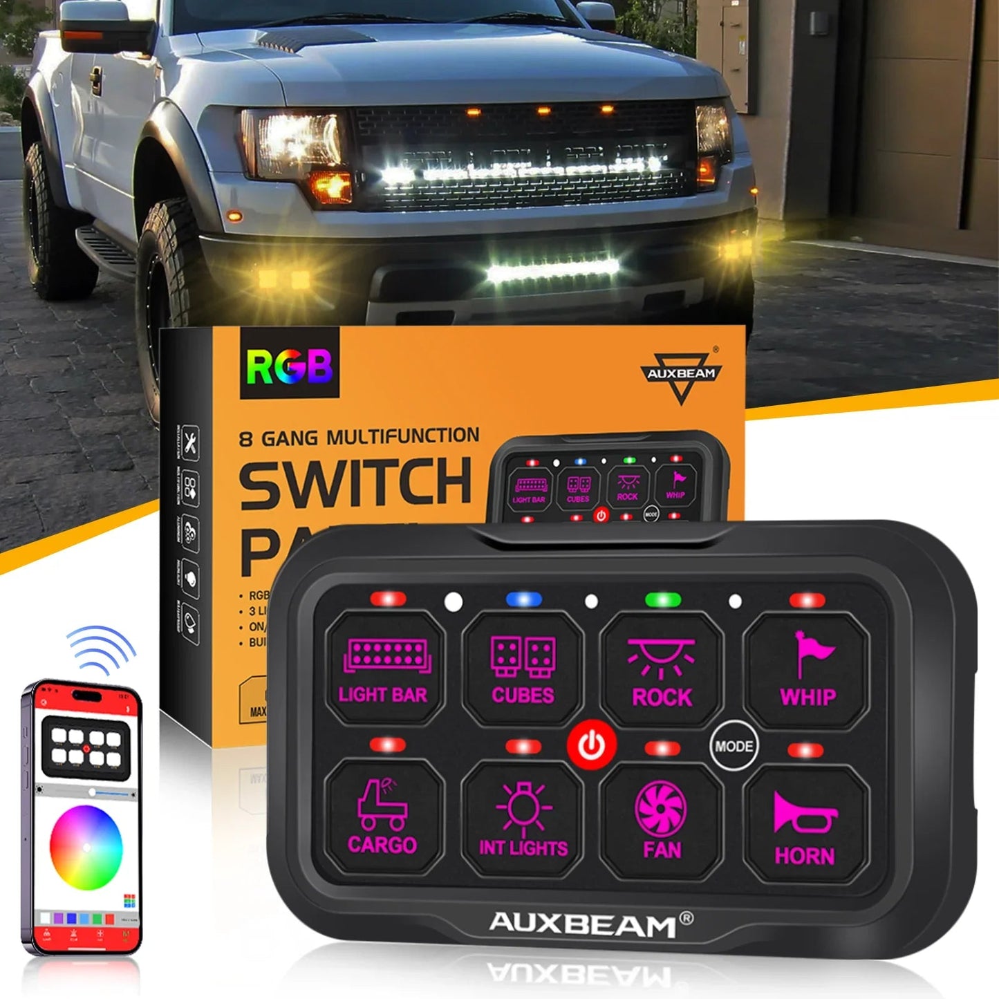 AR-800 Multifunction RGB panneau de commande avec Bluetooth Controlled & 47 Inch Extension Cable(Optional) pour Chevrolet Si…