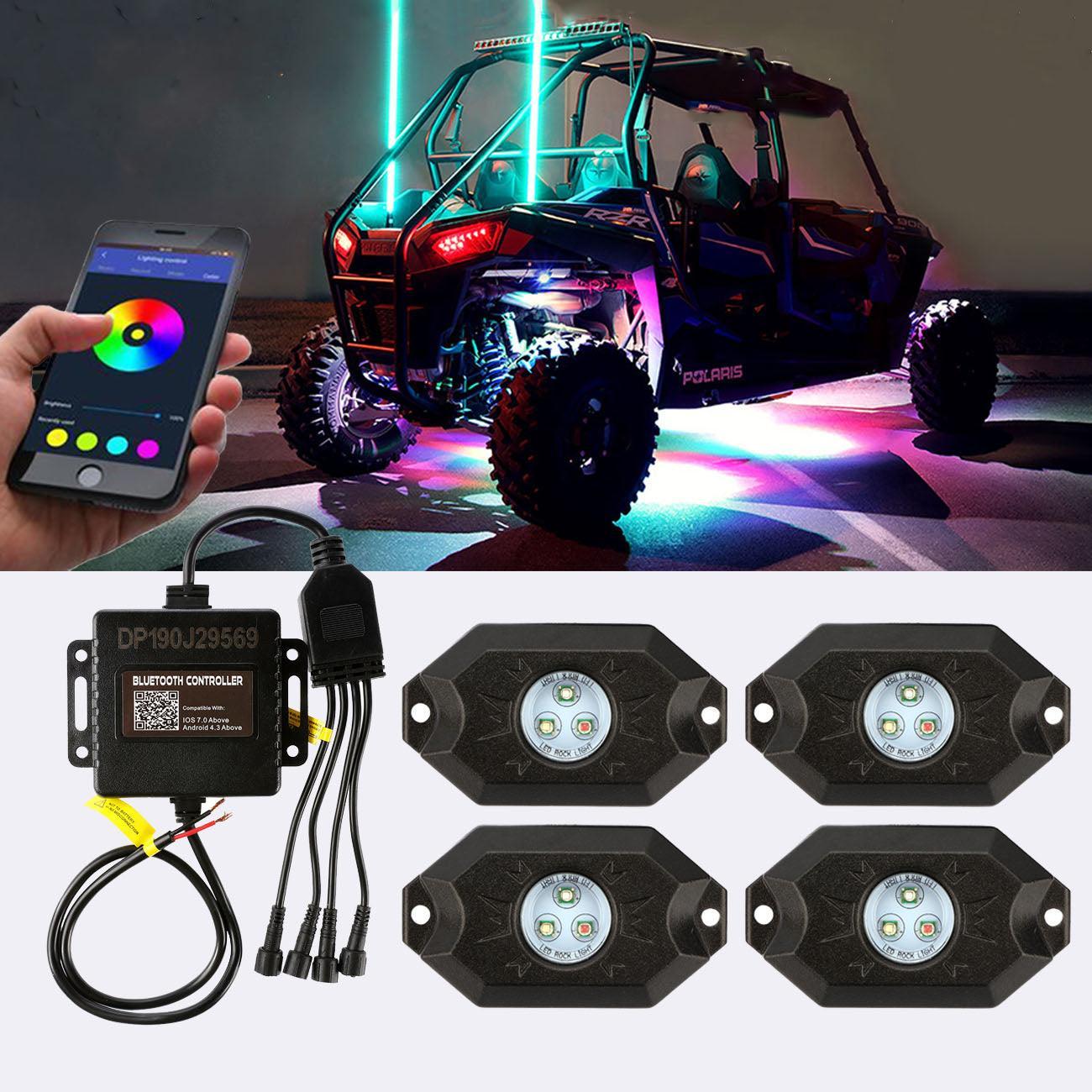 RGB LED Rock Light Set avec Bluetooth Controller pour ATV UTV – vue 17