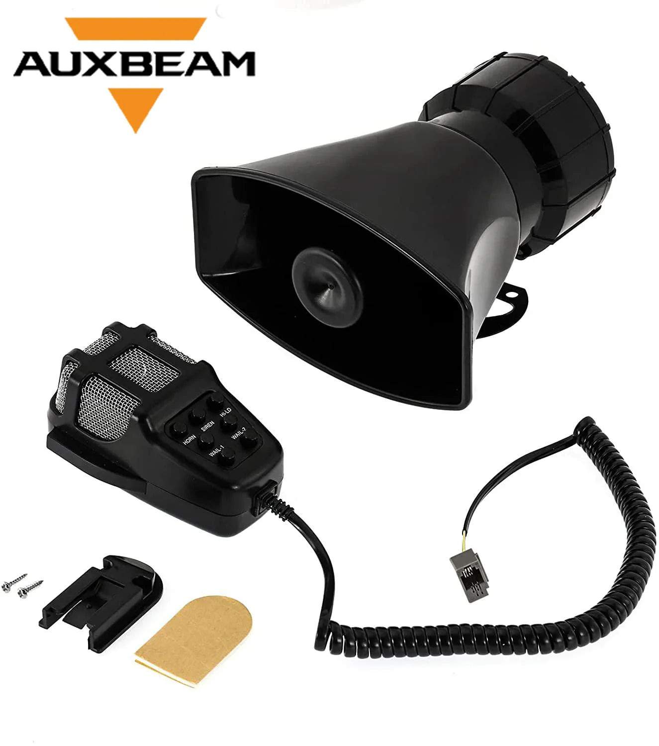 Auxbeam 12V 100W Horns 7 Tone Emergency Warning Siren avec Mic PA Speaker