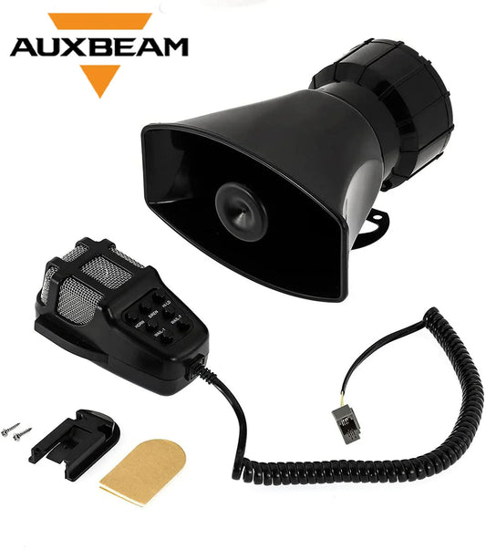 Auxbeam 12V 100W Horns 7 Tone Emergency Warning Siren avec Mic PA Speaker