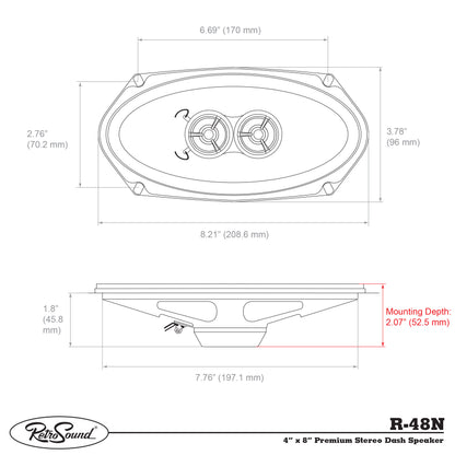 RETROSOUND haut-parleur DVC 4″ × 8″, 101×202 mm (pièce), néodyme – vue 3 – NOVADOMIO