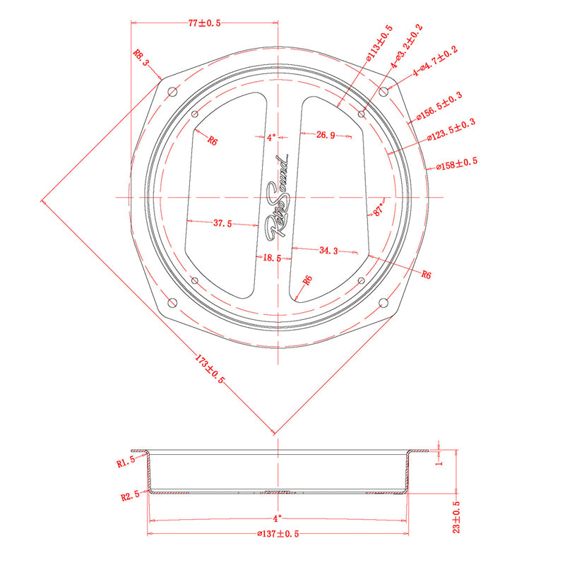 RETROSOUND DVC-Speaker 6.5'', 165mm (piece), Volkswagen Beetle 1958-77 dashboard – vue 8