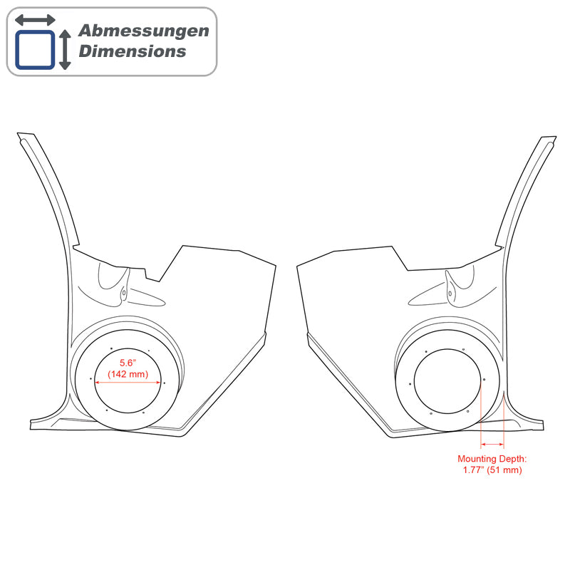 RETROSOUND Kickpanels pour 1968-72 GM avec NO d’origine airco – vue 2