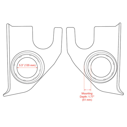 RETROSOUND panneaux de pied pour S-62 haut-parleurs, Chevrolet camion (1967–72), noir – vue 2 – NOVADOMIO