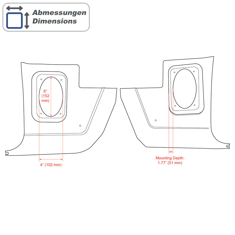 RETROSOUND Kickpanels sans R-463N Speakers, 1970-76 MOPAR – vue 2