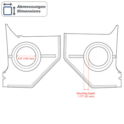 RETROSOUND panneaux de pied sans R-652N haut-parleurs, Ford Mustang (1964–66) – vue 2 – NOVADOMIO