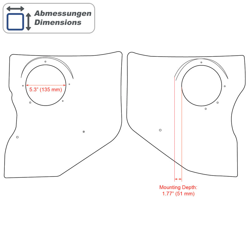 RETROSOUND Kickpanels sans S-62 Speakers, Chevrolet (1961-62) – vue 2
