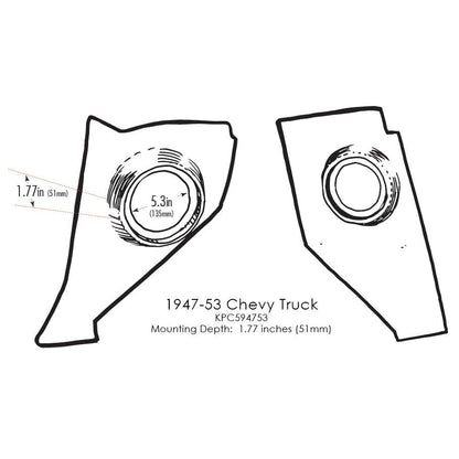 RETROSOUND panneaux de pied sans S-62 haut-parleurs, Chevrolet camion (1947–53), noir – vue 2 – NOVADOMIO