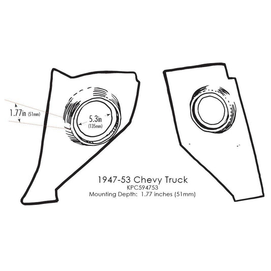 RETROSOUND panneaux de pied sans S-62 haut-parleurs, Chevrolet camion (1947–53), noir – vue 2 – NOVADOMIO