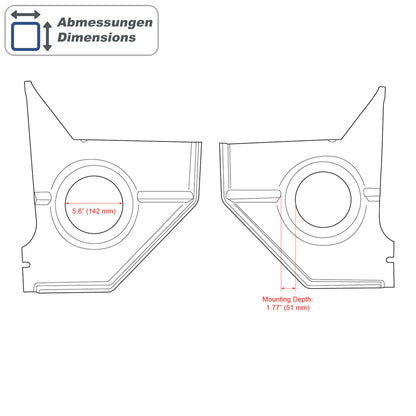 RETROSOUND panneaux de pied sans S-62 haut-parleurs, Ford Mustang (1967–68), noir – vue 2 – NOVADOMIO