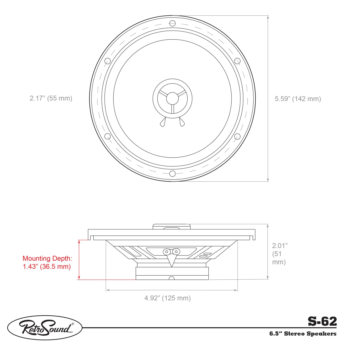 RETROSOUND Speaker 16cm/6.5'' (pair) – vue 3