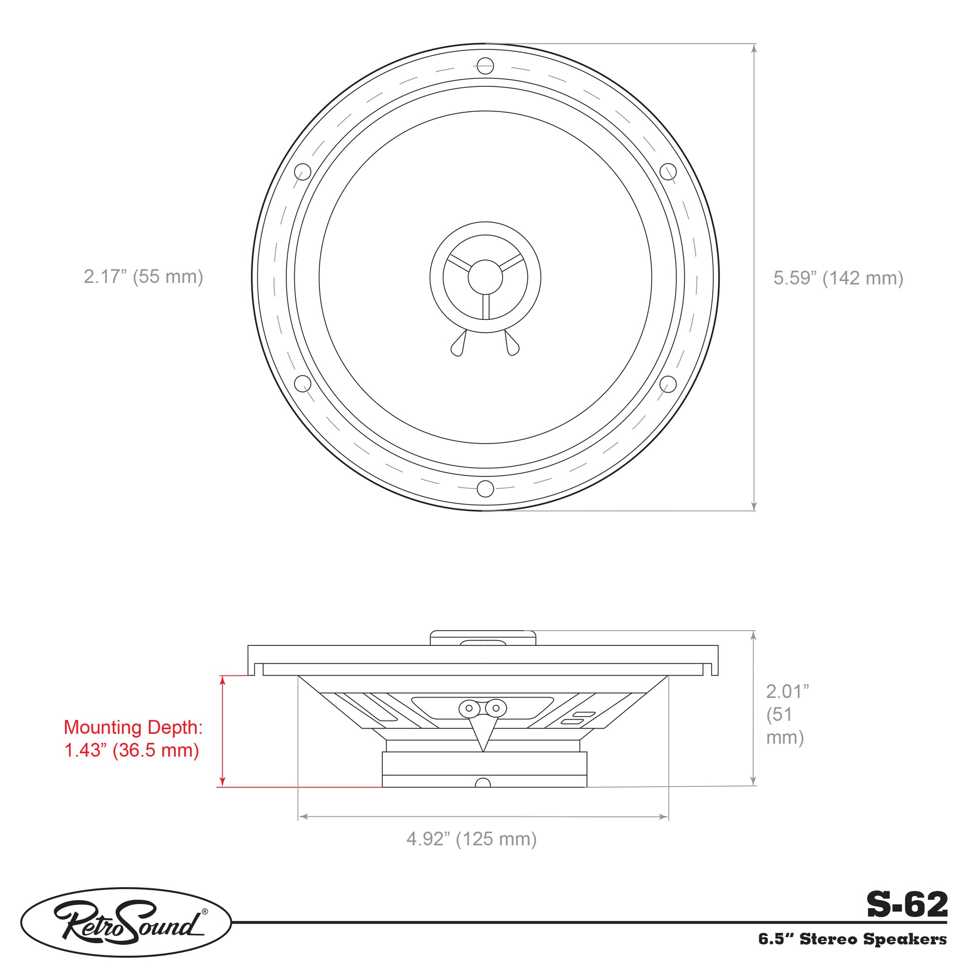 RETROSOUND Speaker 16cm/6.5'' (pair) – vue 3