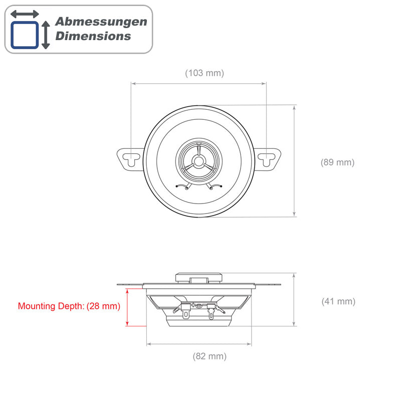 RETROSOUND Speaker 3.5'', 87mm (pair), Neodym – vue 3