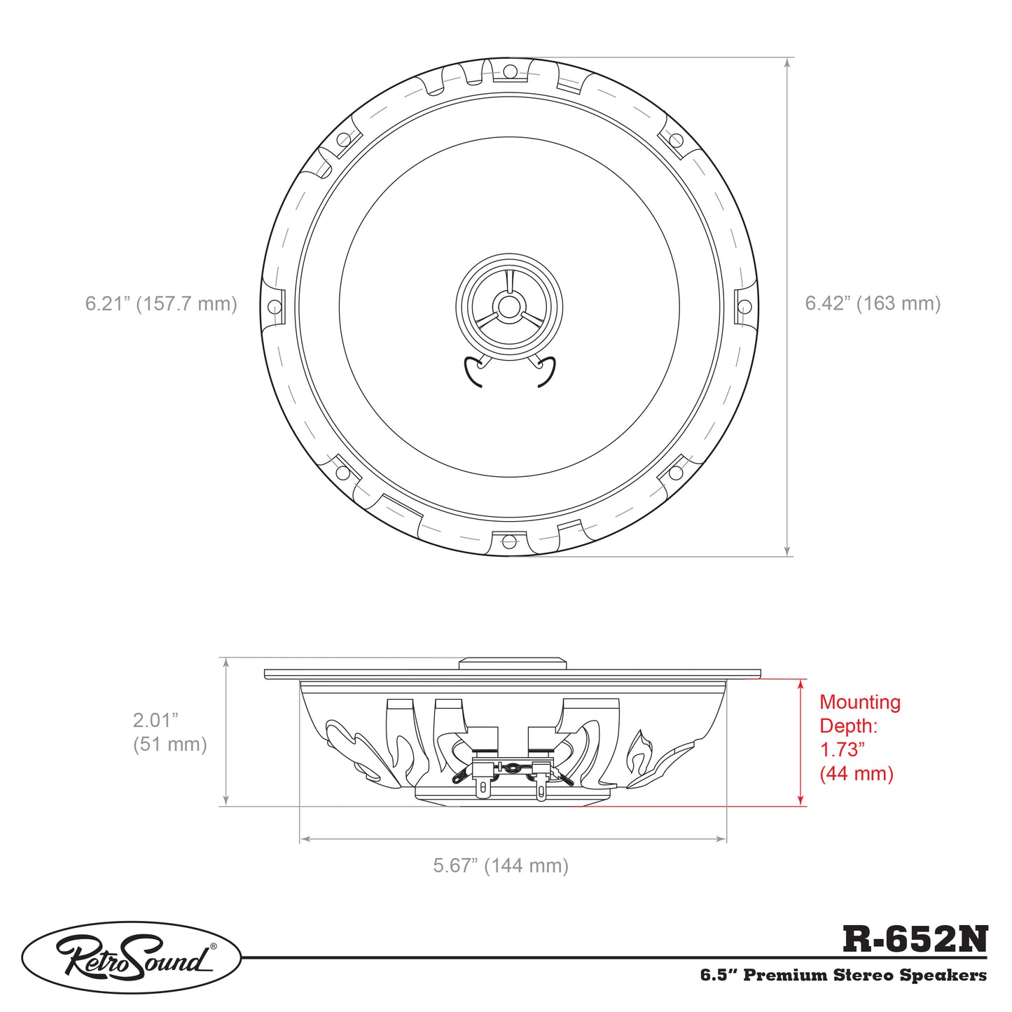 RETROSOUND Speaker 6.5'', 165mm (pair), Neodym – vue 3