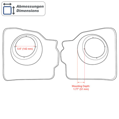 RETROSOUND Panneaux de pied pour VW Beetle (1952–73), sans loudspeaker – vue 2 – NOVADOMIO