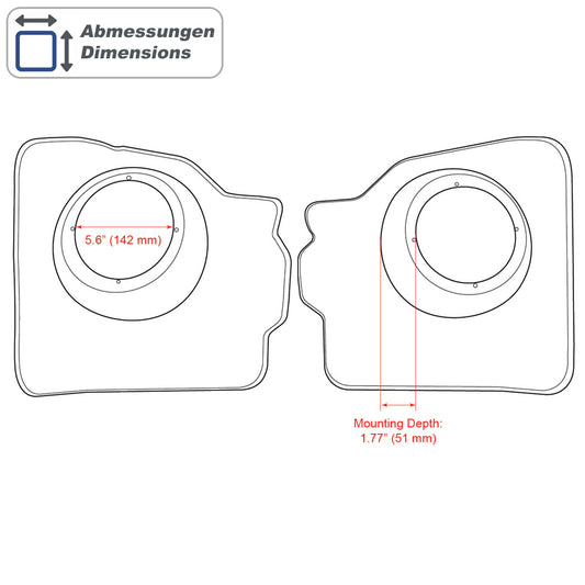 RETROSOUND Panneaux de pied pour VW Beetle (1952–73), sans loudspeaker – vue 2 – NOVADOMIO