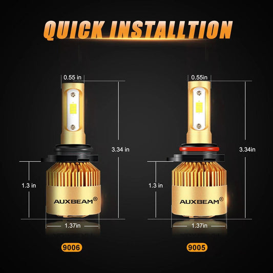 Kit d’ampoules LED 9005+9006 S3 série refroidissement par ventilateur 16 000 lm feux de route/feux de croisement Combo pour