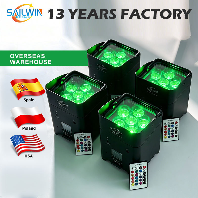 SAILWIN RGBAW+UV – Projecteur LED DJ rechargeable pilotable par application – Lot de 2 projecteurs