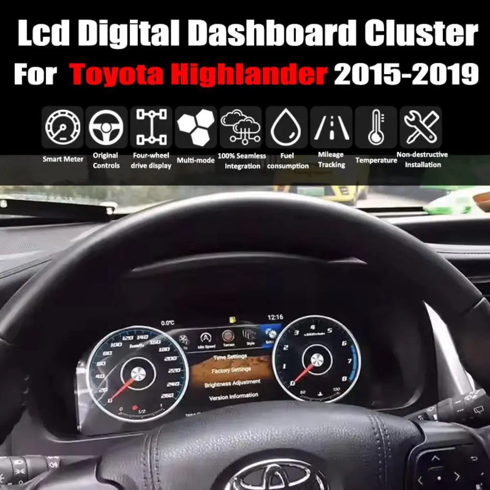 Virtual Cockpit Toyota Highlander 2015-2019 LCD 12,3″ – NOVADOMIO