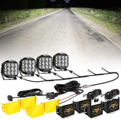 V-MAX série | 7″ 228 W 26 100 lm faisceau combiné éclairage latéral LED rond feux longue portée avec orange