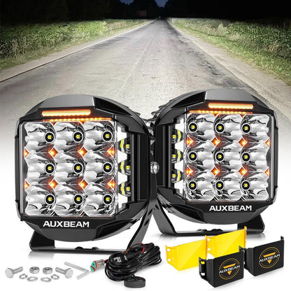 V-MAX série | 7″ 228 W 26 100 lm faisceau combiné éclairage latéral LED rond feux longue portée avec orange