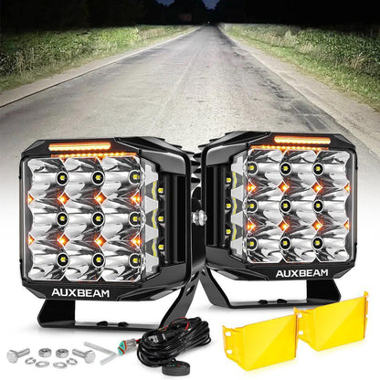 V-MAX série | 7″ 228 W 26 100 lm faisceau combiné éclairage latéral LED carré projecteurs LED compacts avec orange