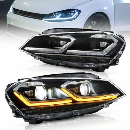 LED bloc optique avant Projector noir pour 2012–2017 Volkswagen Golf 7th Gen (Mk7, Typ 5G) – NOVADOMIO