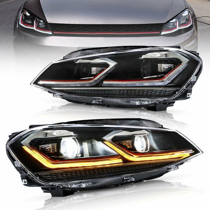 LED bloc optique avant Projector noir pour 2012–2017 Volkswagen Golf 7th Gen (Mk7, Typ 5G) – vue 10 – NOVADOMIO