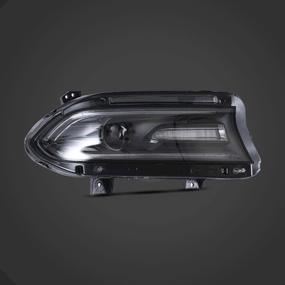LED bloc optique avant projecteur double faisceau noir pour 2015–2023 Dodge Charger 7th Gen (LD) – vue 2 – NOVADOMIO