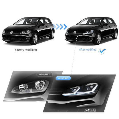 LED bloc optique avant Projector noir pour 2012–2017 Volkswagen Golf 7th Gen (Mk7, Typ 5G) – vue 6 – NOVADOMIO