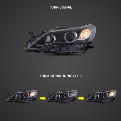 LED bloc optique avant projecteur double faisceau noir pour 2009–2013 Toyota Reiz/Mark X 2th Gen (GRX130) Pre-Facelift – vue