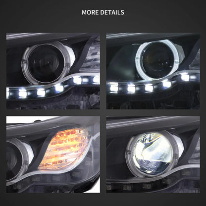 LED bloc optique avant projecteur double faisceau noir pour 2009–2013 Toyota Reiz/Mark X 2th Gen (GRX130) Pre-Facelift – vue
